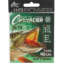Bas De Ligne Powerline Jig Power 1X19 Double Loops - Par 3