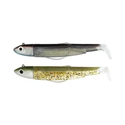 Kit Leurre Souple Arme Fiiish Double Combo Black Minnow 90 + Tete Plombee Off Shore