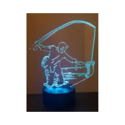 Lampe Kisskiss Metal 3D Led Illusion - Pêcheur À La Mouche