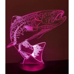 Lampe Kisskiss Metal 3D Led Illusion - Truite
