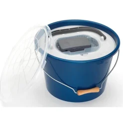 Seau A Vifs Plastilys 18L Rond Bleu + Panier Vivier + Aerateur Integre + Couvercle