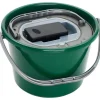 Seau A Vifs Plastilys 13L Rond Vert Fonce + Panier Vivier + Aerateur Integre