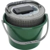 Seau A Vifs Plastilys 18L Rond Vert Fonce + Panier Vivier + Aerateur Integre