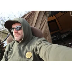 Sweat À Capuche Pêche Personnalisable Sur Vos Traces - Noir