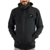 Sweat À Capuche Zippé Pêche Personnalisable Sur Vos Traces - Noir