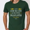 Tee Shirt Manches Courtes Homme Monsieur Pêcheur Il N'y A Qu'une Seule Chose - Vert