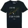 Tee Shirt Manches Courtes Homme Monsieur Pêcheur C'est Pas Ce Que Tu Crois - Noir