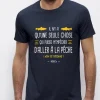 Tee Shirt Manches Courtes Homme Monsieur Pêcheur Il N'y A Qu'une Seule Chose - Marine