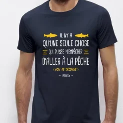 Tee Shirt Manches Courtes Homme Monsieur Pêcheur Il N'y A Qu'une Seule Chose - Marine
