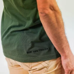 Tee Shirt Pêche Personnalisable Sur Vos Traces - Kaki