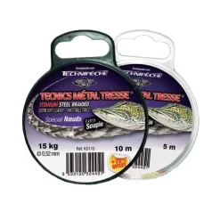 Tresse A Bas De Ligne Speciale Noeuds Carnassiers Technipêche Tecnics Metal