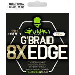 Tresse Gunki G’Braid 8X Edge - Vert Fluo/Kaki -135M