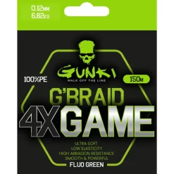 Tresse Gunki G’Braid 4X Game - Vert Fluo -150M