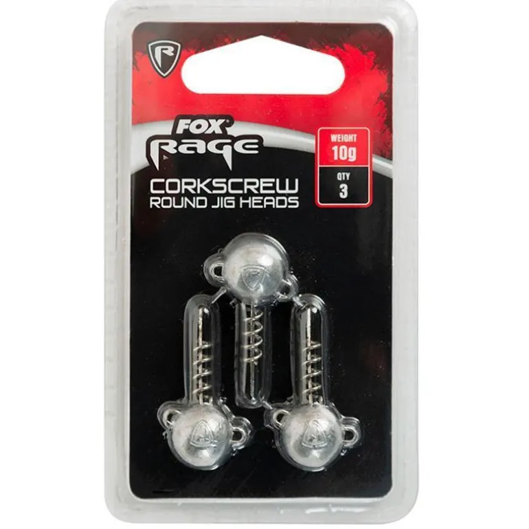 Tëte Plombée Fox Rage Corkscrew Round Jig Head