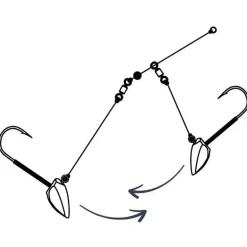 Tête Plombée Toppies Tungsten Jig Head Double Dart